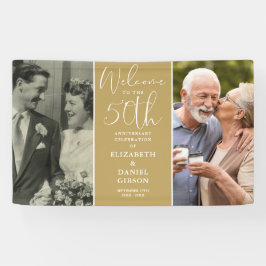 Then And Now 2 Foto 50ste Verjaardag Welkom Spandoek