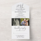 Then And Now 2 Foto 70ste huwelijksjubileum All In One Uitnodiging (Binnen)