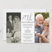 Then And Now 2 Foto 70ste Huwelijksverjaardag Kaart (Voorkant)