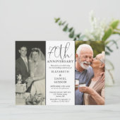 Then And Now 2 Foto 70ste Huwelijksverjaardag Kaart (Staand voorkant)
