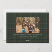 Then and now photos green plaid Merry Christmas Feestdagenkaart (Achterkant)