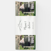 Then and Now Script 25th Wedding Anniversary Party Spandoek (Verticaal)