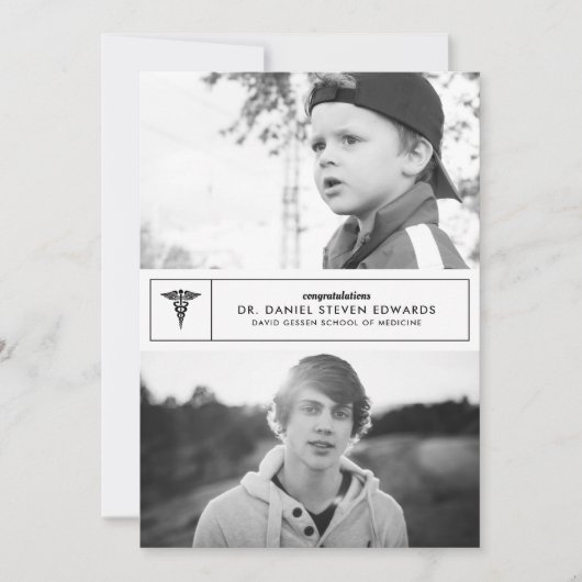 Then & Now 2 Foto Afstudeeraankondiging Aankondiging (Voorkant)