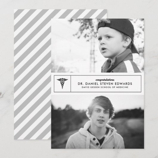 Then & Now 2 Foto Afstudeeraankondiging Aankondiging (Voorkant / Achterkant)