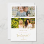 Then & Now Elegant 2 Photos Bridesmaid Proposal (Voorkant)