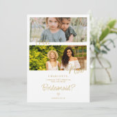 Then & Now Elegant 2 Photos Bridesmaid Proposal (Staand voorkant)