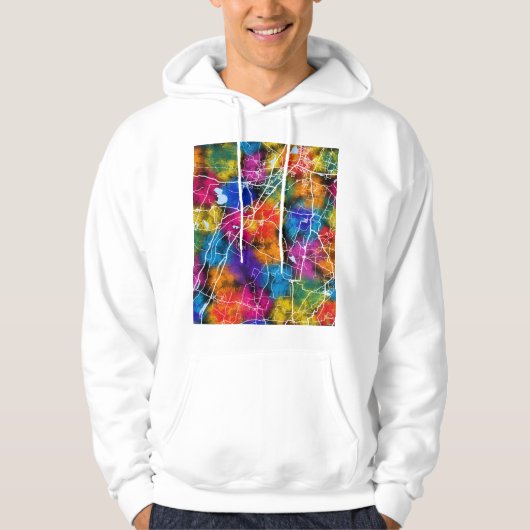 Theni Tamil Nadu City Map Hoodie (Voorkant)