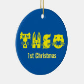 Theo Eerste Kerstmis Keramisch Ornament (Rechts)