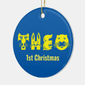 Theo Eerste Kerstmis Keramisch Ornament (Links)