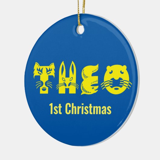 Theo Eerste Kerstmis Keramisch Ornament (Links)