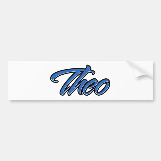 Theo Name blue Aufkleber Sticker Autoaufkleber (Voorkant)