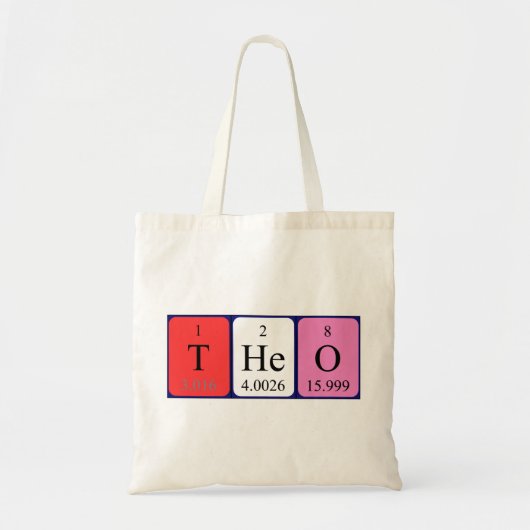 Theo periodieke lijstnaam canvas tas (Voorkant)