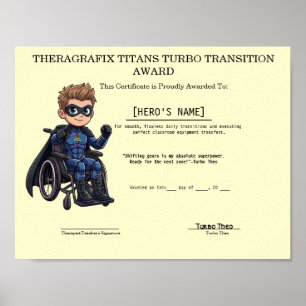 Theo Rolstoel Overgangsmijlpaal Certificaat  Poster