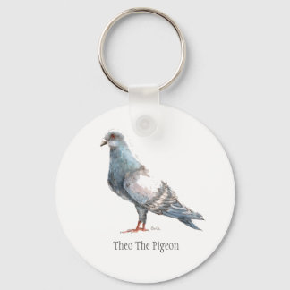 "Theo the Pigeon"-vogeltoetsenbord Sleutelhanger