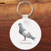 "Theo the Pigeon"-vogeltoetsenbord Sleutelhanger (Voorkant)