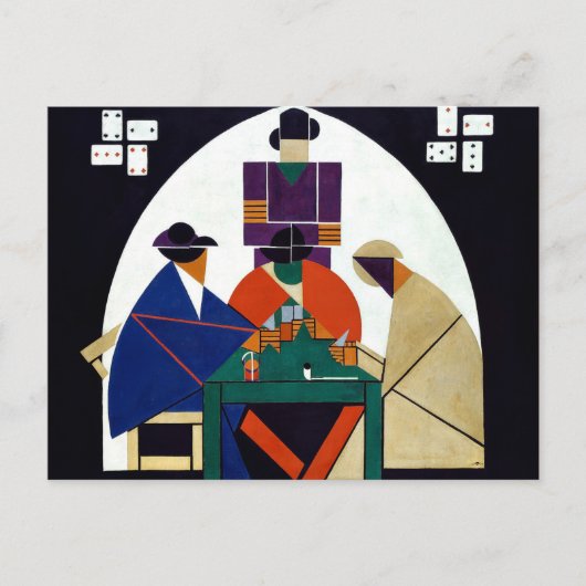 Theo van Doesburg - Kaartspelers Briefkaart (Voorkant)