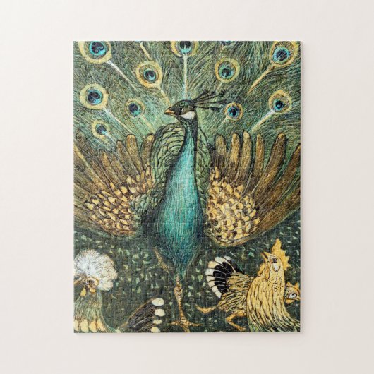 Theo Van Hoytema  Peacock Open Wing Peafowl Legpuzzel (Verticaal)