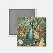 Theo Van Hoytema Peacock Open Wings Peafow Magneet (Voorkant / Achterkant)