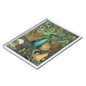 Theo Van Hoytema  Peacock Open Wings Peafow Notitieboek (Linkerzijde)