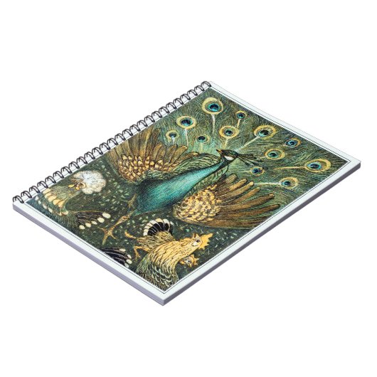 Theo Van Hoytema Peacock Open Wings Peafow Notitieboek (Linkerzijde)