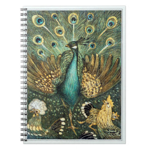 Theo Van Hoytema  Peacock Open Wings Peafow Notitieboek