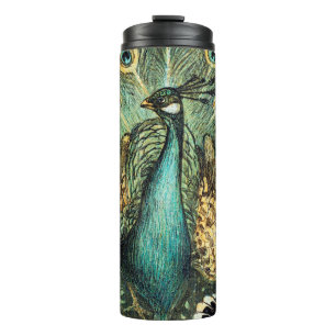 Theo Van Hoytema Peacock Open Wings Peafow Thermosbeker