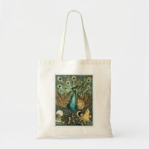 Theo Van Hoytema  Peacock Open Wings Peafow Tote Bag