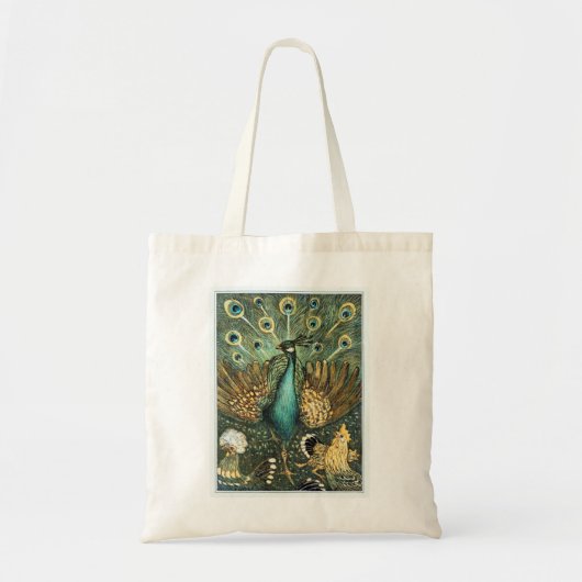 Theo Van Hoytema Peacock Open Wings Peafow Tote Bag (Voorkant)