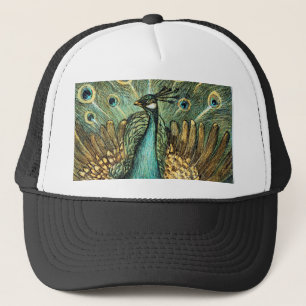 Theo Van Hoytema  Peacock Open Wings Peafow Trucker Pet