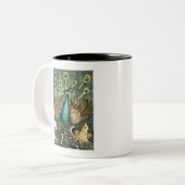 Theo Van Hoytema Peacock Open Wings Peafow Tweekleurige Koffiemok (Voorkant links)