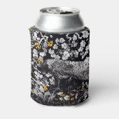 Theo Van Hoytema Retro Peacock Clip Art Black en Blikjeskoeler (Blikje Achterkant)