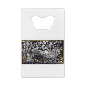 Theo Van Hoytema Retro Peacock Clip Art Black en Creditkaart Flessenopener (Achterkant)