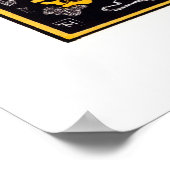 Theo Van Hoytema Retro Peacock Clip Art Black en Poster (Hoek)