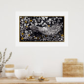 Theo Van Hoytema Retro Peacock Clip Art Black en Poster (Keuken)