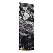 Theo Van Hoytema Retro Peacock Clip Art Black en Thermosbeker (Geroteerd rechts)