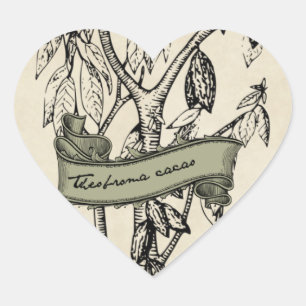 Theobroma Cacao Raw Chocolade Hart Sticker
