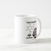 Theobromine (chemische molecule), actief bestandde koffiemok (Voorkant rechts)