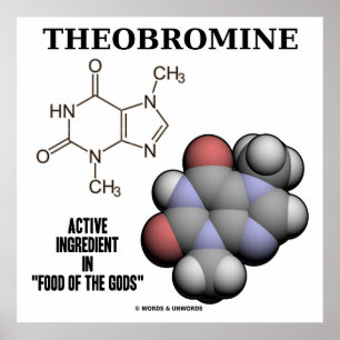 Theobromine Chocolade Molecule Actieve Ingrediënt Poster