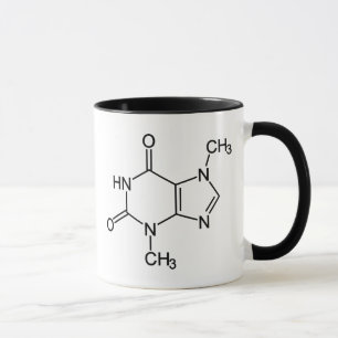 Theobromine Chocolademolecuul Chemisch Diagram Mok