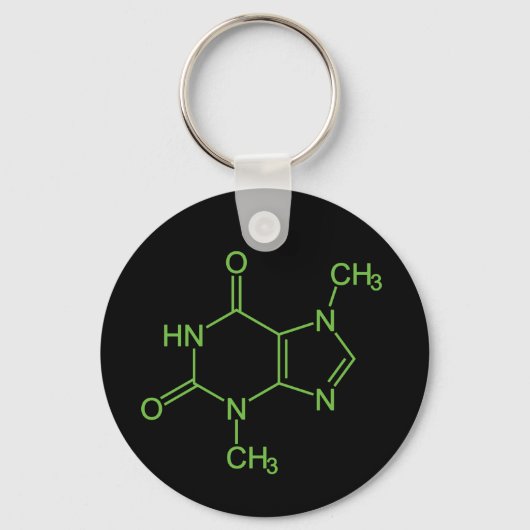 Theobromine Chocolademolecuul Chemisch Diagram Sleutelhanger (Voorkant)
