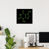 Theobromine Chocolate Molecule Chemische Schema Poster (Thuiskantoor)
