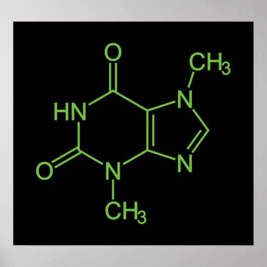 Theobromine Chocolate Molecule Chemische Schema Poster (Voorkant)
