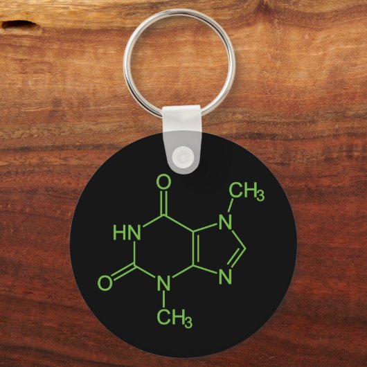 Theobromine Chocolate Molecule Chemische Schema Sleutelhanger (Voorkant)