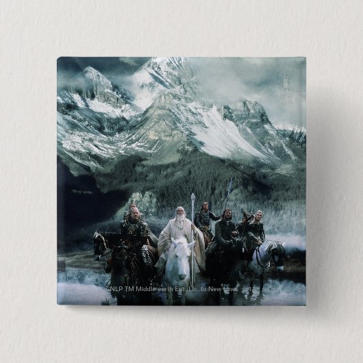 Theoden en de Fellowship Vierkante Button 5,1 Cm (Voorkant)