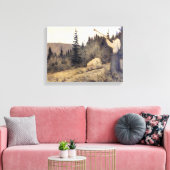 Theodor Kittelsen - Op onder Fjeldet-toner en Lur Canvas Afdruk (Insitu (Woonkamer))