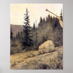 Theodor Kittelsen - Op onder Fjeldet-toner en Lur Poster