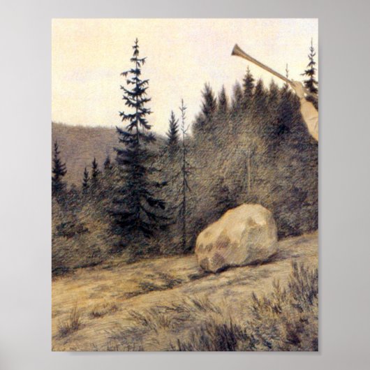 Theodor Kittelsen - Op onder Fjeldet-toner en Lur Poster (Voorkant)
