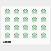 Theodora Name Clover Boho Rainbow Vierkante Sticker (Vel)