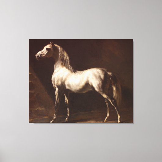 Theodore Gericault grijze paarden Canvas Afdruk (Voorkant)