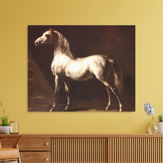 Theodore Gericault grijze paarden Canvas Afdruk (Insitu (Woonkamer))